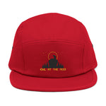 Embroidered 'Girl at the Moon' 5-Panel Cap — Night Forest Moonlight Hat