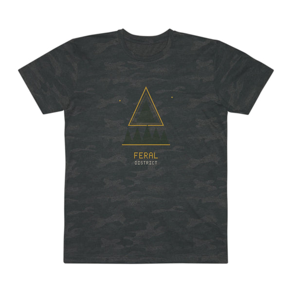 Feral District Triangle Graphic Tee — Men's Camo Cotton T-Shirt