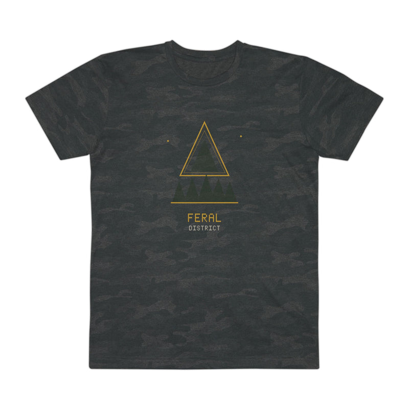 Feral District Triangle Graphic Tee — Men's Camo Cotton T-Shirt