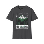 Volcano Distance Mountain Tee — “PDX — 60 miles to the volcano”