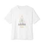 Feral Triangle Graphic Tee — Minimalist Mountain Boxy T‑Shirt