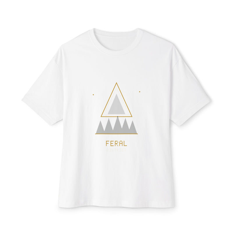 Feral Triangle Graphic Tee — Minimalist Mountain Boxy T‑Shirt