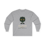 Long Sleeve Tee — 'Alpha Wolf Feral District' Cat-Wolf Graphic