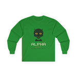 Long Sleeve Tee — 'Alpha Wolf Feral District' Cat-Wolf Graphic