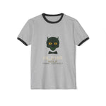 Ringer T-Shirt — 'Alpha Wolf Feral District' Cute Green Wolf Graphic