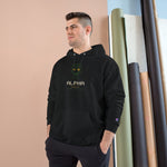 Champion Hoodie — Cute Black Cat Graphic Hoodie with 