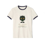 Ringer T-Shirt — 'Alpha Wolf Feral District' Cute Green Wolf Graphic
