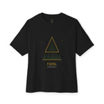 Feral Triangle Graphic Tee — Minimalist Mountain Boxy T‑Shirt