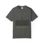 Feral Waters T‑Shirt — Minimal Shark Fin Ocean Graphic Tee