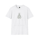 Minimal Pine Tree T-Shirt — Subtle Botanical Holiday Tee