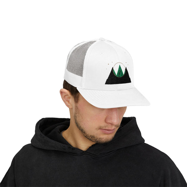 Mountain Sunrise Trucker Cap — Embroidered Outdoor Snapback