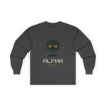 Long Sleeve Tee — 'Alpha Wolf Feral District' Cat-Wolf Graphic