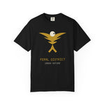 Feral District Logo T‑Shirt — Minimalist Gold Emblem Tee
