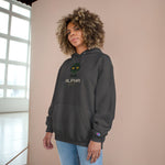 Champion Hoodie — Cute Black Cat Graphic Hoodie with 