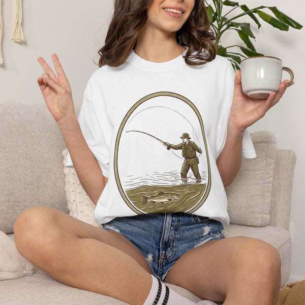 Fly Fishing T-Shirt — Angler Casting Design