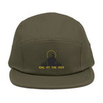 Embroidered 'Girl at the Moon' 5-Panel Cap — Night Forest Moonlight Hat