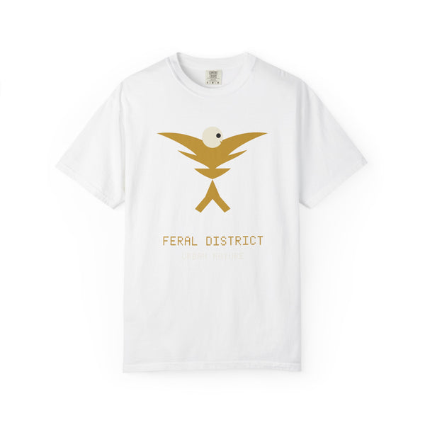 Feral District Logo T‑Shirt — Minimalist Gold Emblem Tee