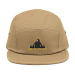 Embroidered 'Girl at the Moon' 5-Panel Cap — Night Forest Moonlight Hat