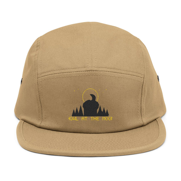Embroidered 'Girl at the Moon' 5-Panel Cap — Night Forest Moonlight Hat