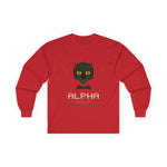 Long Sleeve Tee — 'Alpha Wolf Feral District' Cat-Wolf Graphic