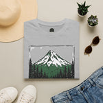 Volcano Distance Mountain Tee — “PDX — 60 miles to the volcano”