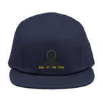 Embroidered 'Girl at the Moon' 5-Panel Cap — Night Forest Moonlight Hat