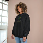 Champion Hoodie — Cute Black Cat Graphic Hoodie with 