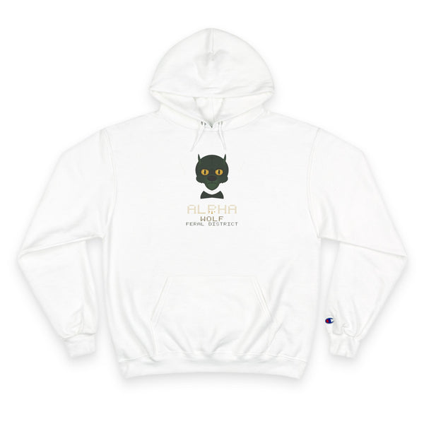 Champion Hoodie — Cute Black Cat Graphic Hoodie with 