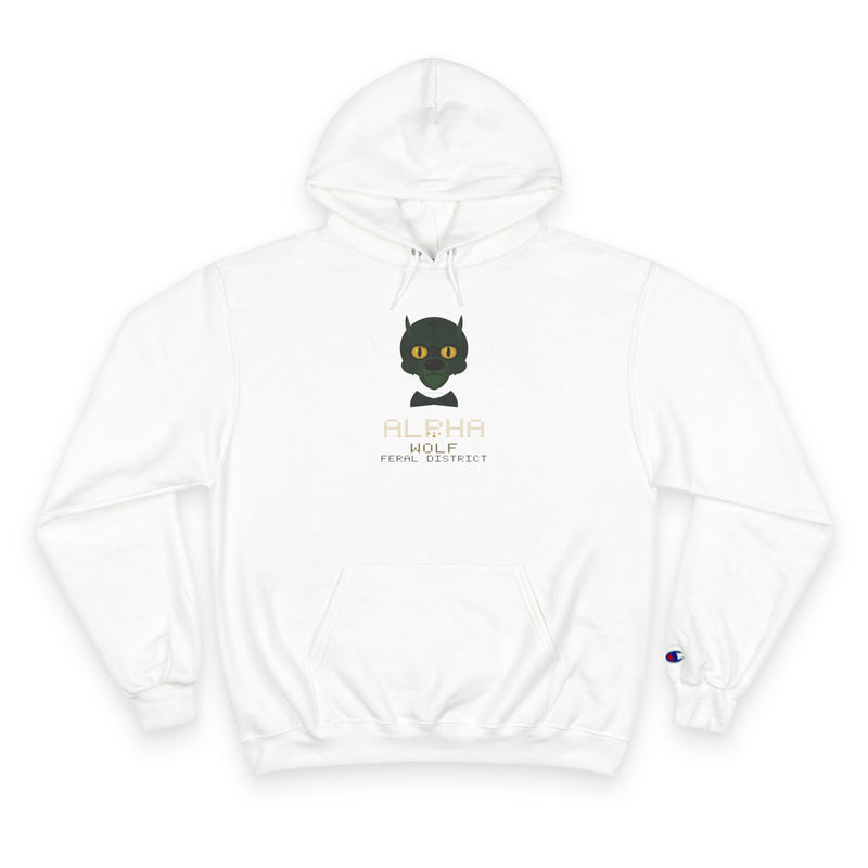 Champion Hoodie — Cute Black Cat Graphic Hoodie with 