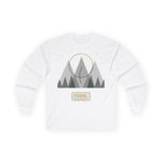 Mountain Sun Graphic Long Sleeve Tee — 'FERAL' Outdoor Adventure Shirt