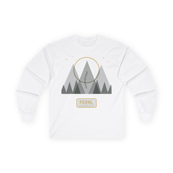 Mountain Sun Graphic Long Sleeve Tee — 'FERAL' Outdoor Adventure Shirt