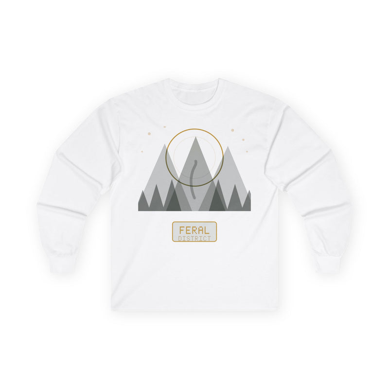 Mountain Sun Graphic Long Sleeve Tee — 'FERAL' Outdoor Adventure Shirt