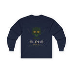 Long Sleeve Tee — 'Alpha Wolf Feral District' Cat-Wolf Graphic