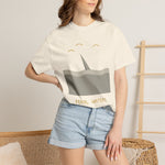 Feral Waters T‑Shirt — Minimal Shark Fin Ocean Graphic Tee