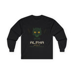 Long Sleeve Tee — 'Alpha Wolf Feral District' Cat-Wolf Graphic