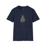 Minimal Pine Tree T-Shirt — Subtle Botanical Holiday Tee